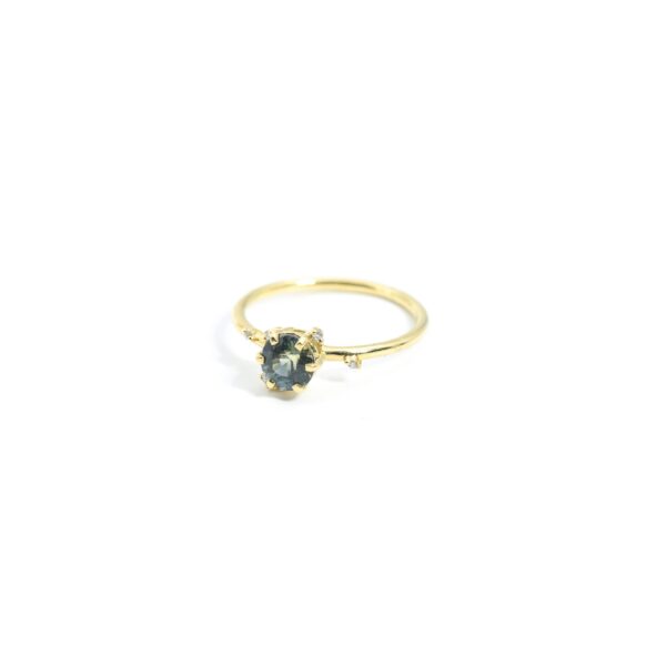 "Amirah Teal Elegance" Teal Sapphire Ring - Image 2