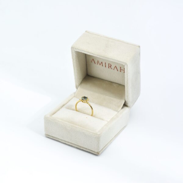 "Amirah Teal Elegance" Teal Sapphire Ring - Image 3
