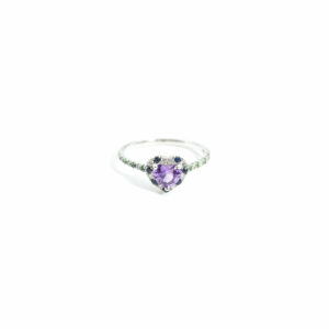 "Amirah Purple Heart" Pink Sapphire Ring