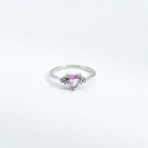 "Amirah Rose Heart"  Pink Sapphire and Diamond Ring
