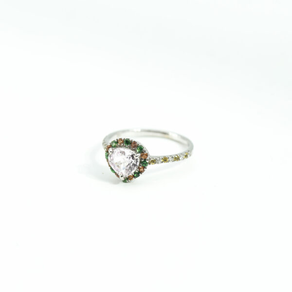 "Amirah Peachy" Peach Sapphire & Diamond Ring - Image 2