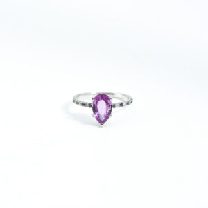 "Amirah Violet" Pink Sapphire & Diamond Ring