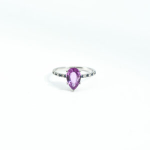 "Amirah Violet" Pink Sapphire & Diamond Ring