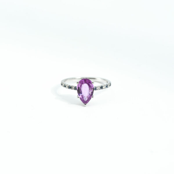 "Amirah Violet" Pink Sapphire & Diamond Ring
