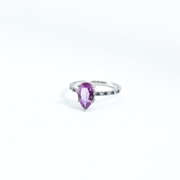"Amirah Violet" Pink Sapphire & Diamond Ring - Image 2