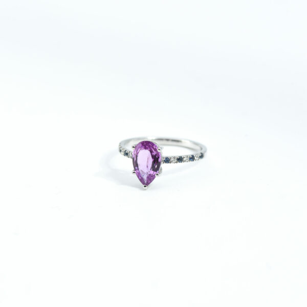"Amirah Violet" Pink Sapphire & Diamond Ring - Image 2
