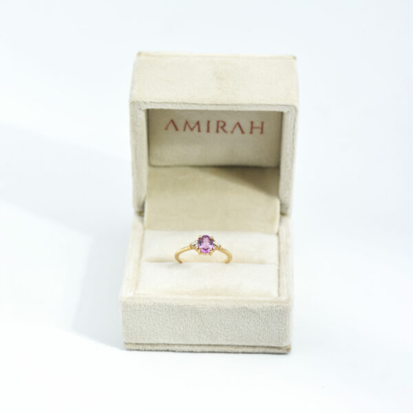 "Amirah Lavender" Pink Sapphire & Diamond Ring - Image 3