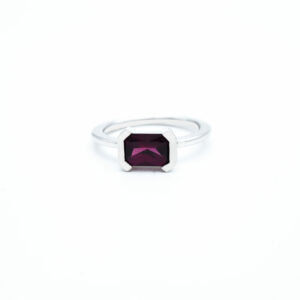 Garnet Flame Band Ring
