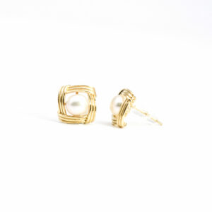 Golden Aurora Pearls Earstud