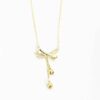 Golden Sparkle Bow Pendant - Image 2