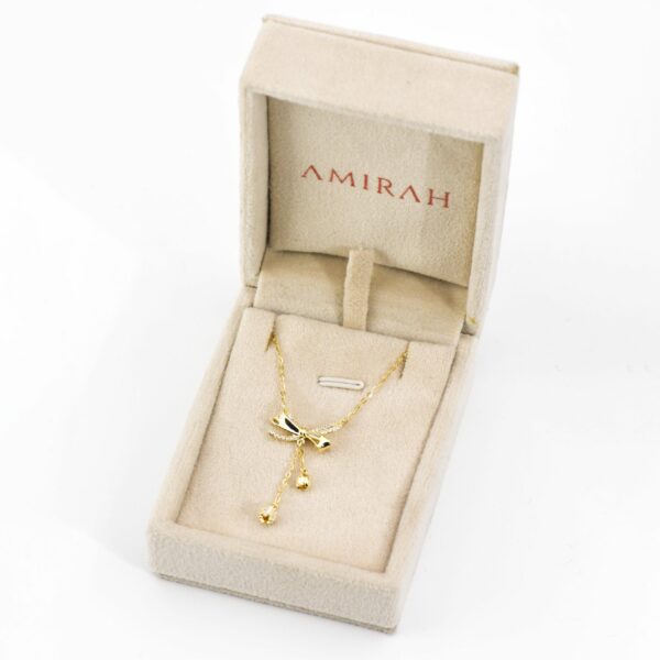 Golden Sparkle Bow Pendant - Image 3