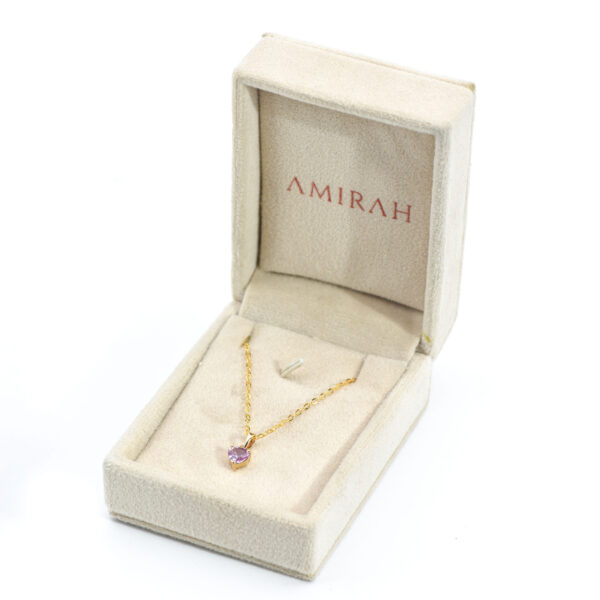 Pink Heart Sapphire Pendant - Image 3