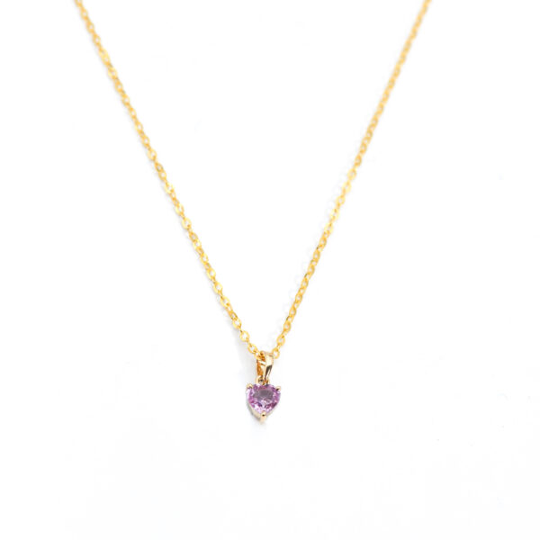 Pink Heart Sapphire Pendant - Image 2