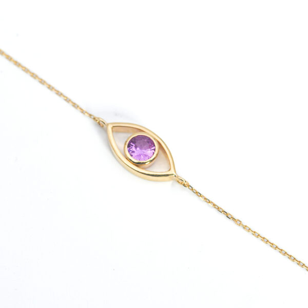 Evel Eye Pink Sapphire Bracelet - Image 3