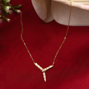 Golden Y-Vibe Sparkle Pendant
