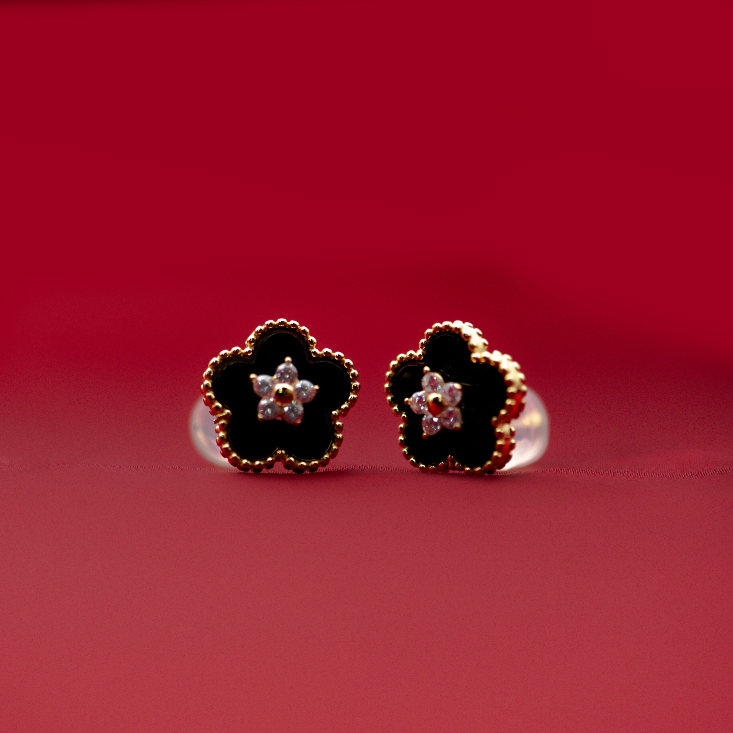 Golden Night Flower Earring