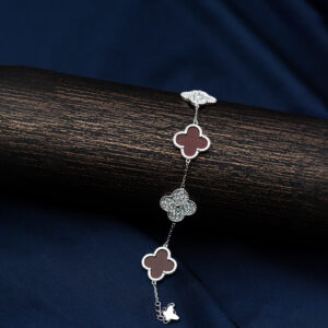 Red Aura Clover Bracelet