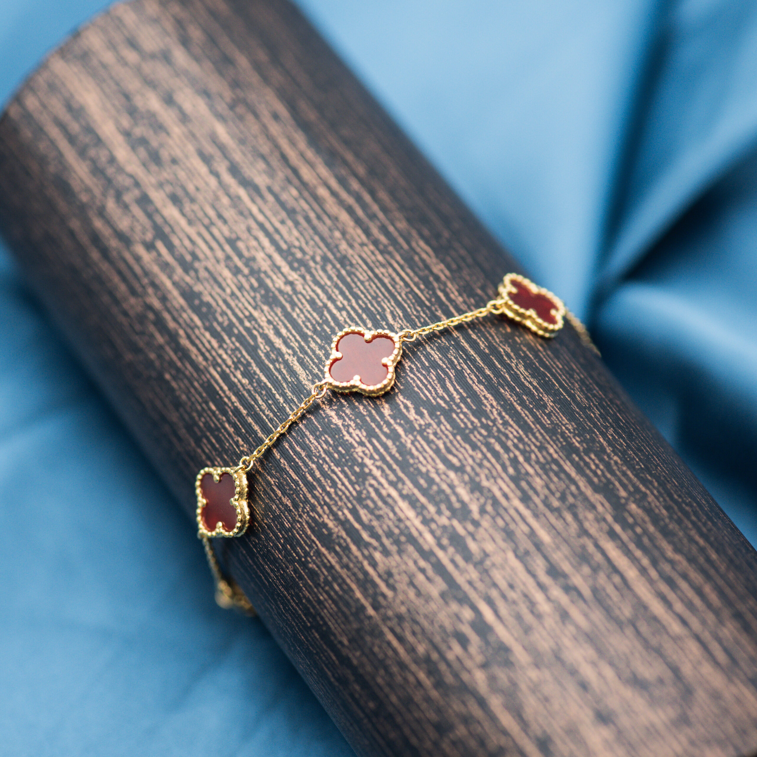 Red Petal Charm Bracelet