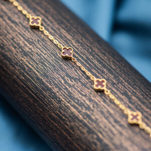 Red Clover Agate Bracelet