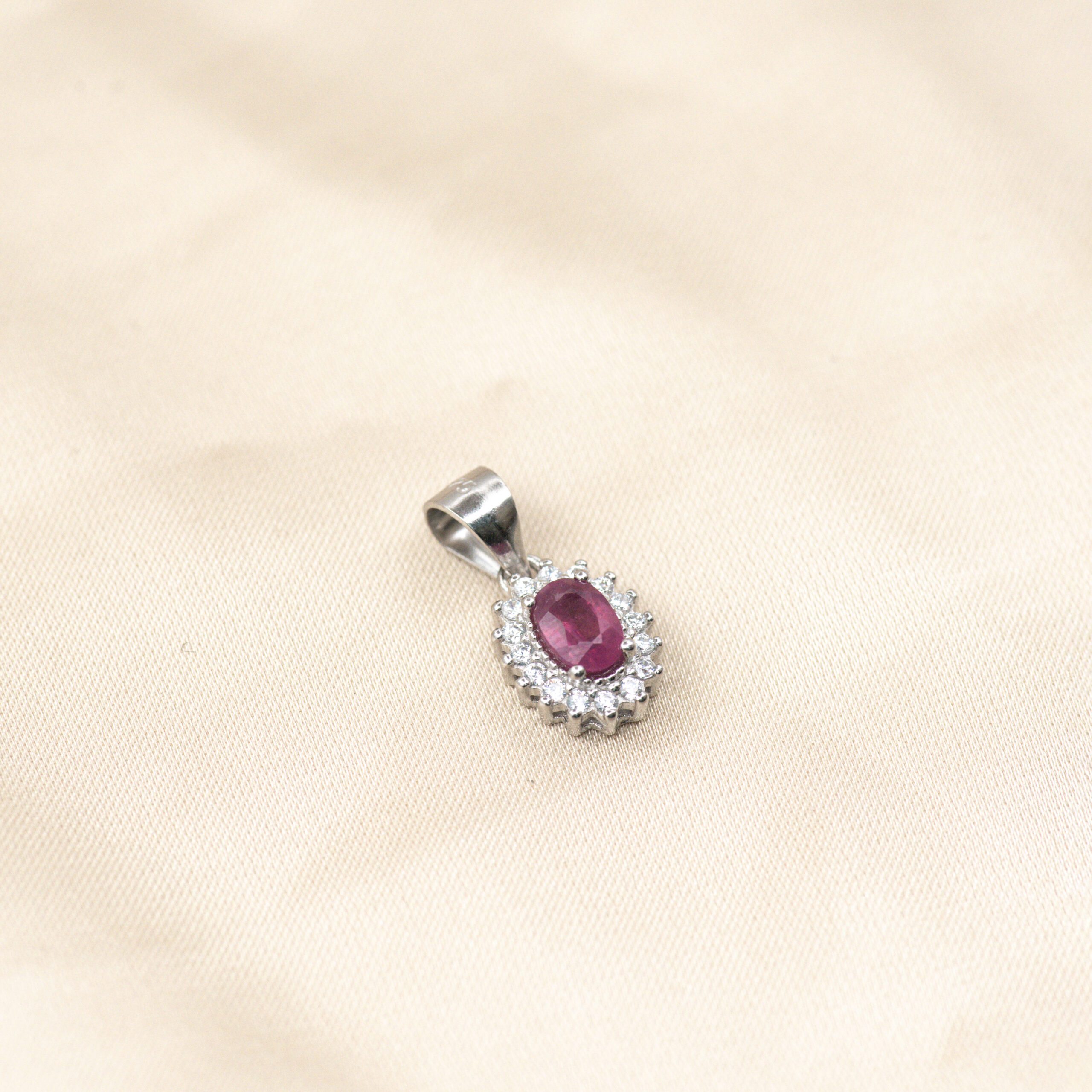 Ruby Crown Cluster Pendant